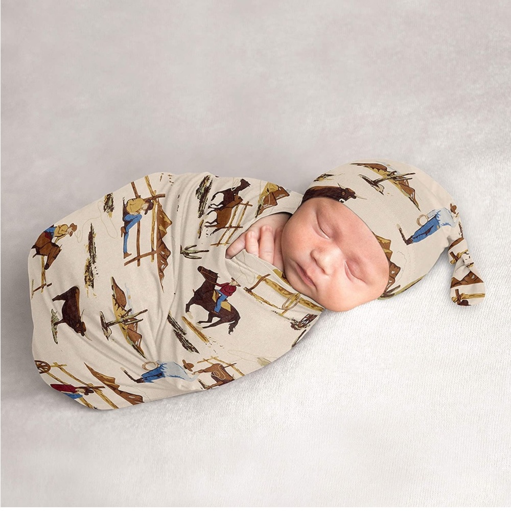 Wild West 2 piece newborn baby cocoon and beanie